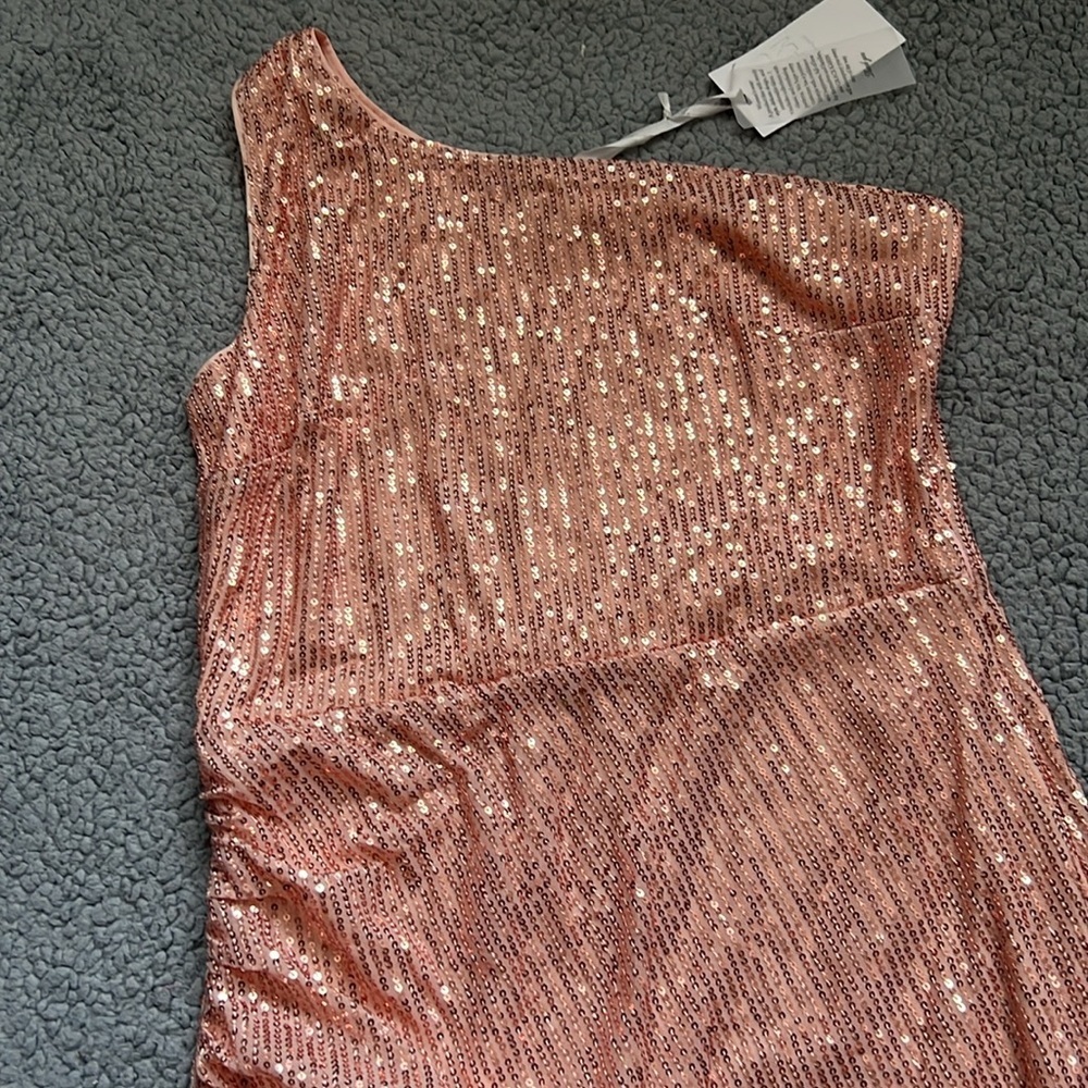 NWT Grace Karin Women's One Shoulder Sequin Lined Wrap Dress - Picture 5 of 9